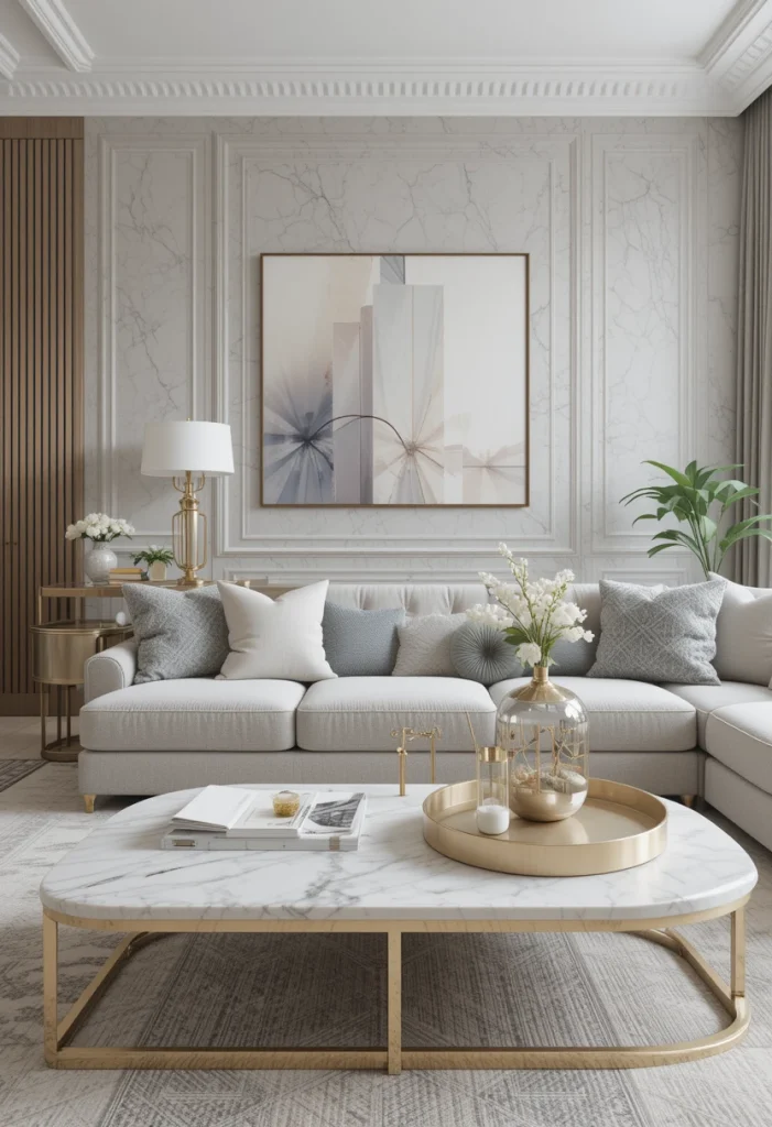 Marble and Gold Combination