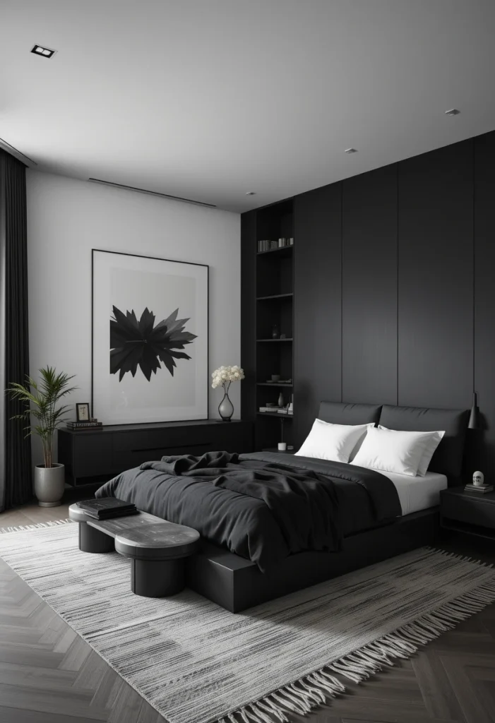 Fully Cohesive Black Minimalist Sanctuary