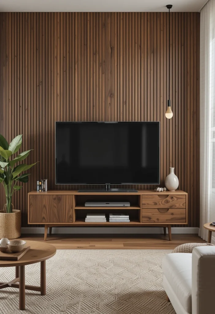 Compact Walnut TV Stand for Small Spaces