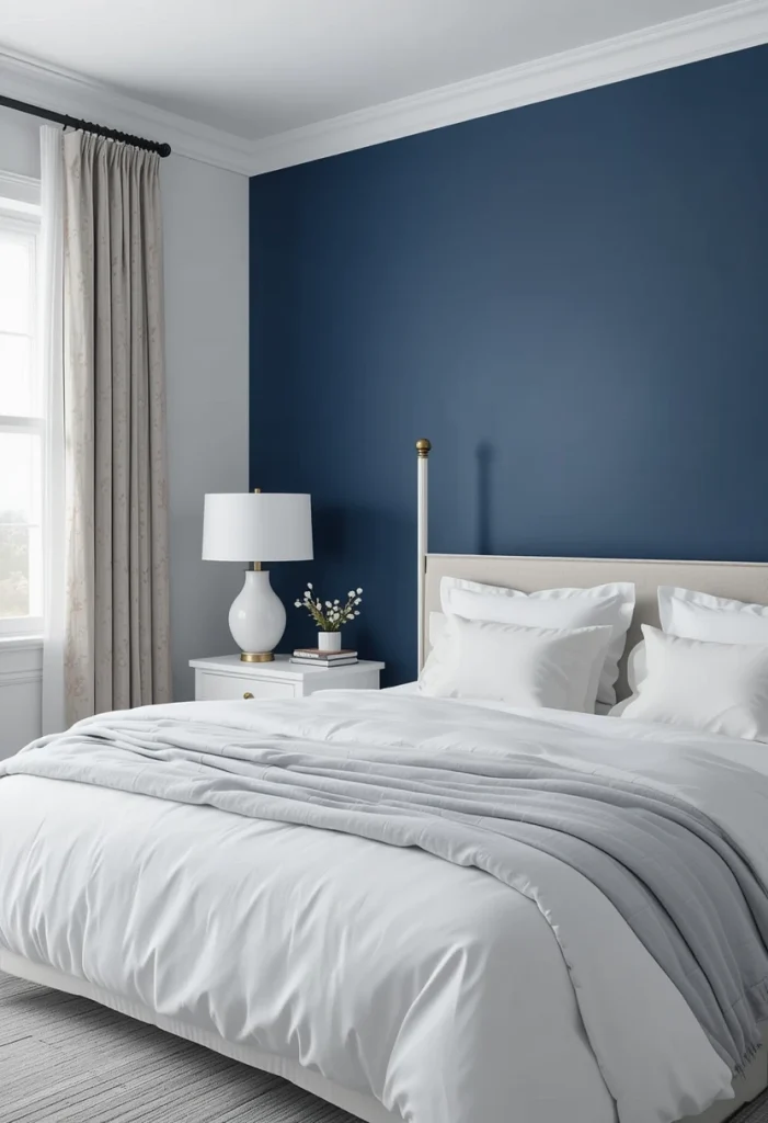 Indigo and Crisp White Minimalism