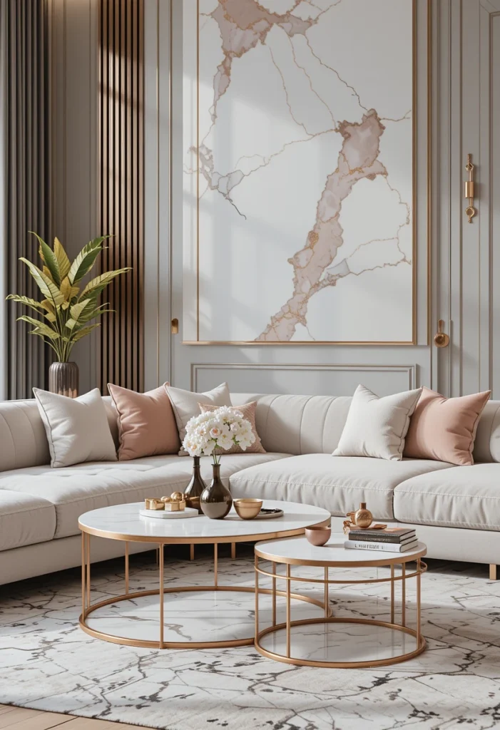 Marble and Metallic Elegance