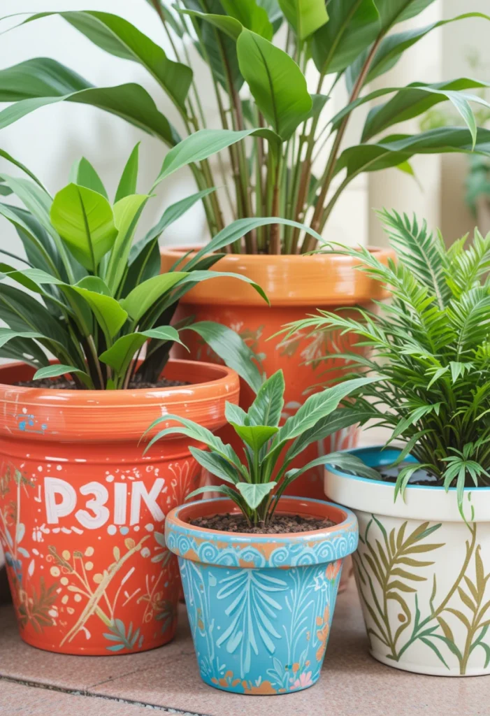 Painted Planters for a Pop of Color