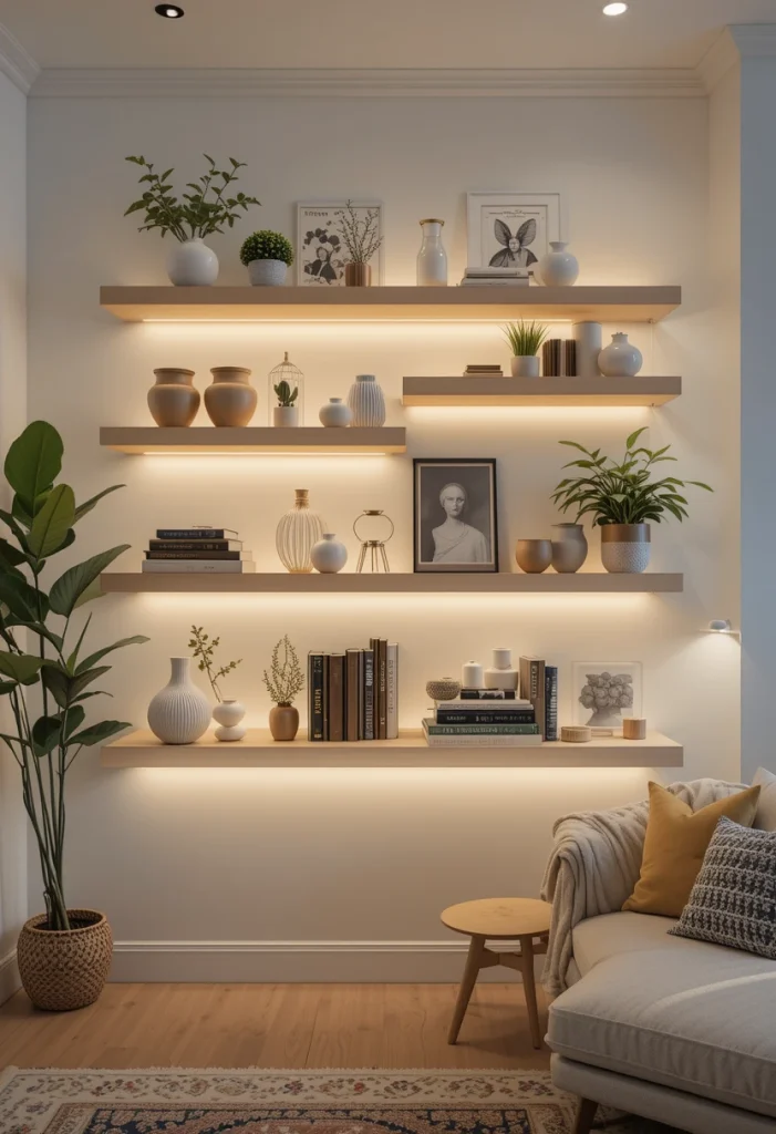 Floating Shelf LED Lighting