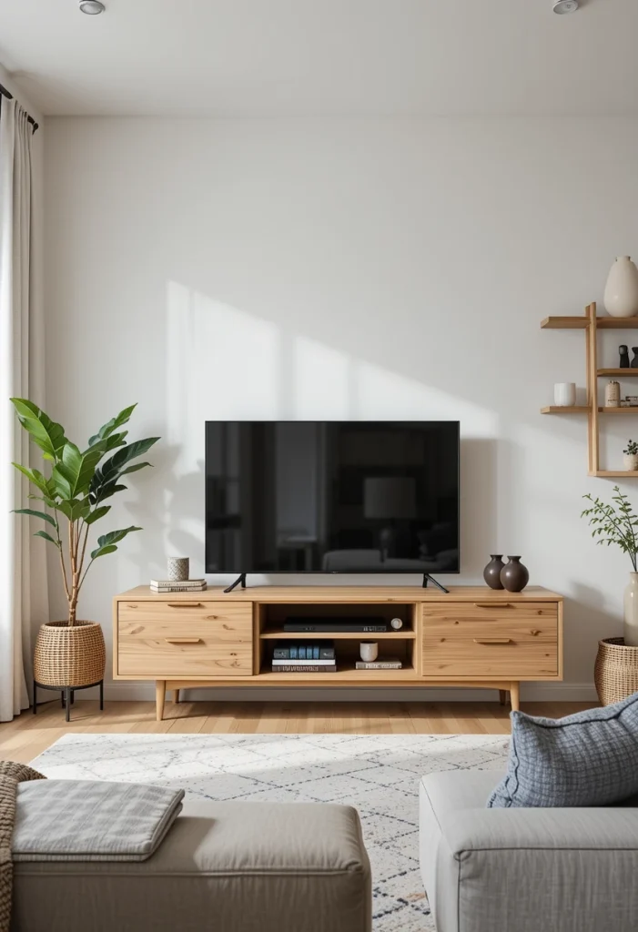 Light Ash Wood TV Stand