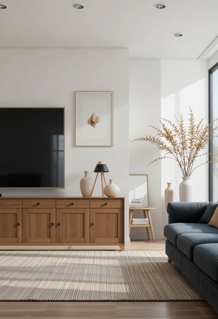 Minimalist Flat-Front Wood Cabinet