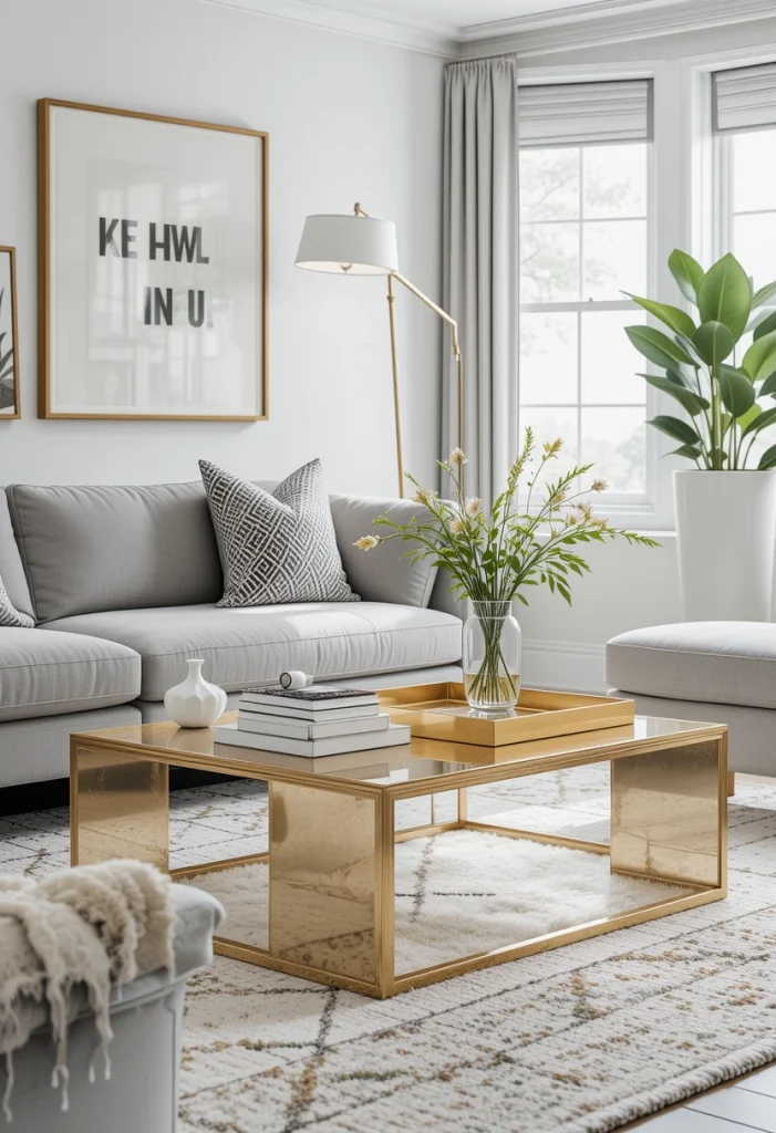 Gold Coffee Table as a Focal Point