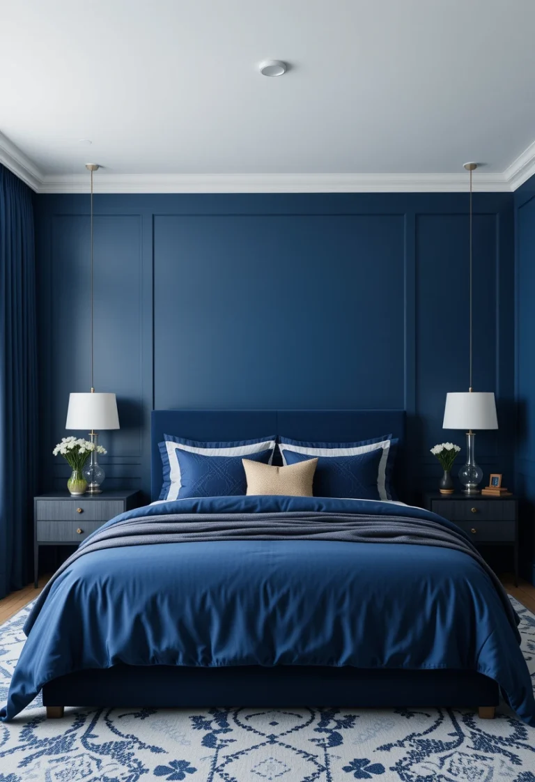 Indigo Modern Bedroom Color Scheme Ideas (15 Stunning Looks to Transform Your Space)