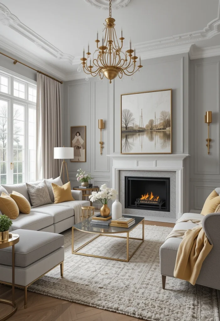 Balanced Grey and Gold Harmony
