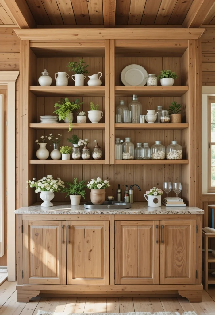 Open Shelving with Seasonal Decor