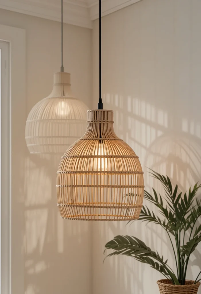 Natural Rattan Lighting in Scandinavian Spaces