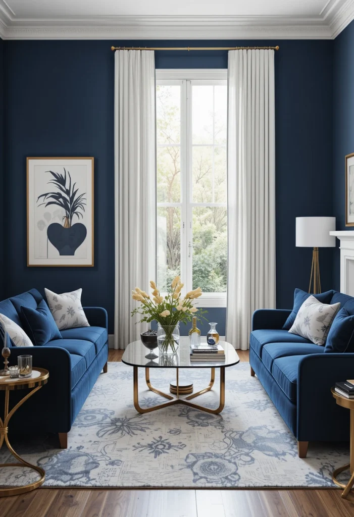 Navy Blue and Crisp White