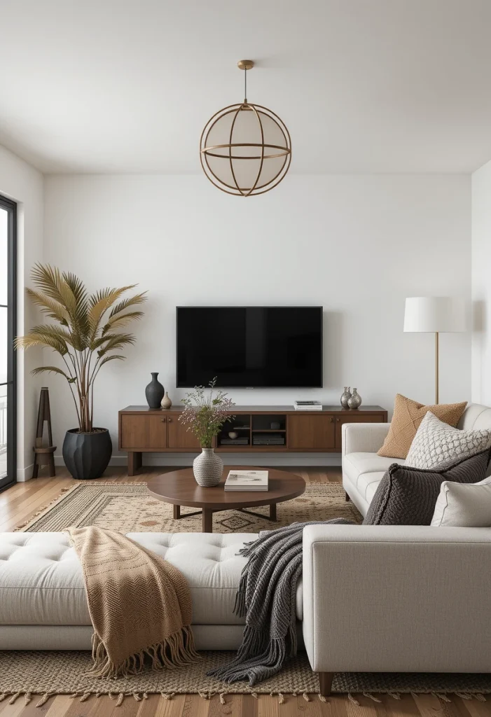 Modern Bohemian Living Room With Clean Lines