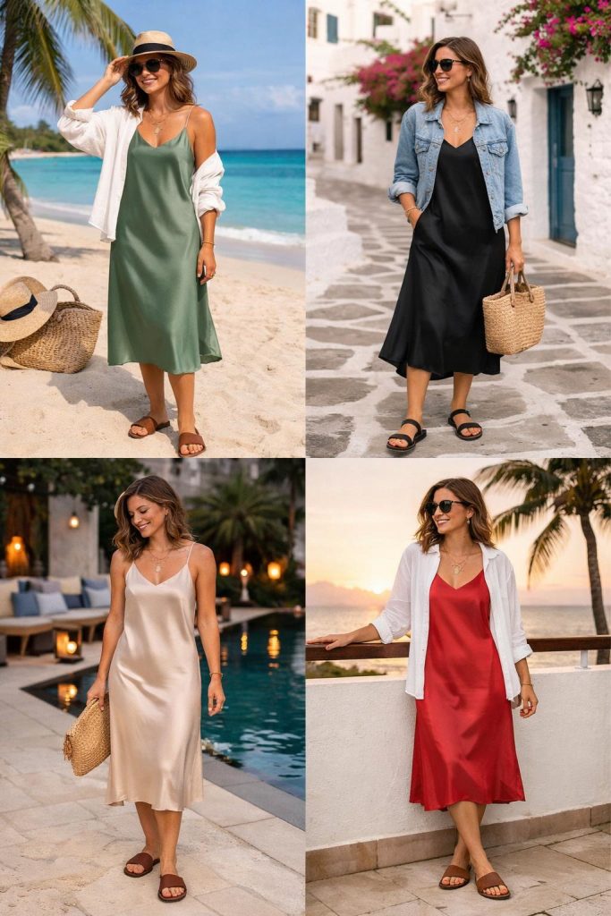 Slip Dress + Slides