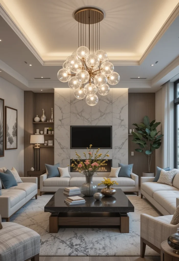 Glass Globe Chandeliers