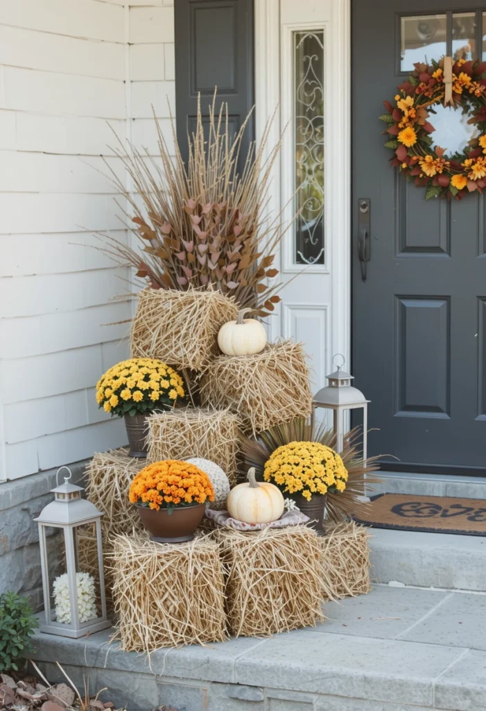 Use Hay Bales as Cheap Rustic Decor