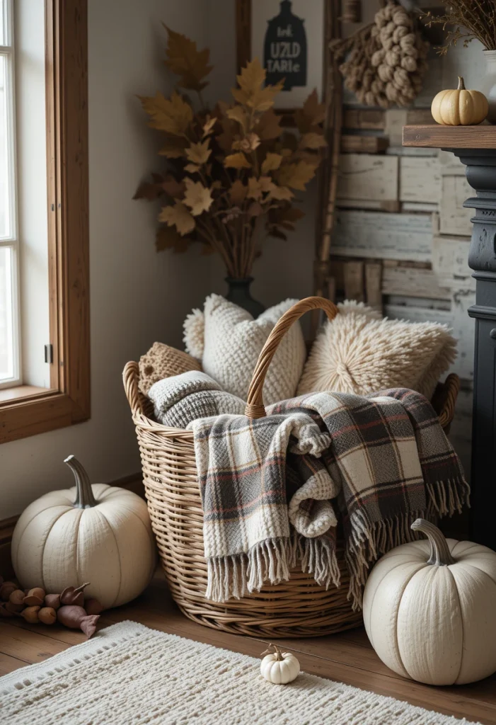 Vintage Basket Blanket Corner