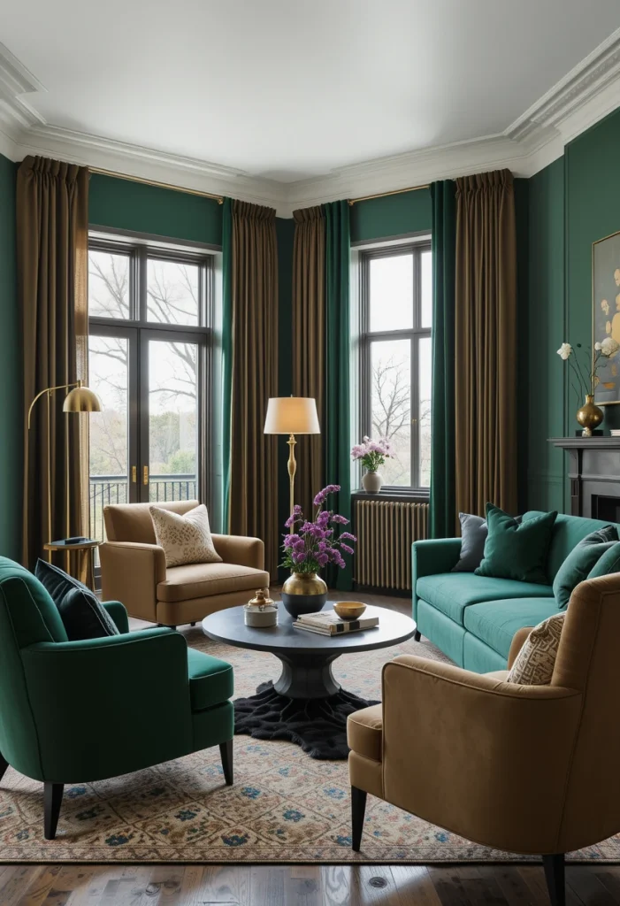 Forest Green and Camel