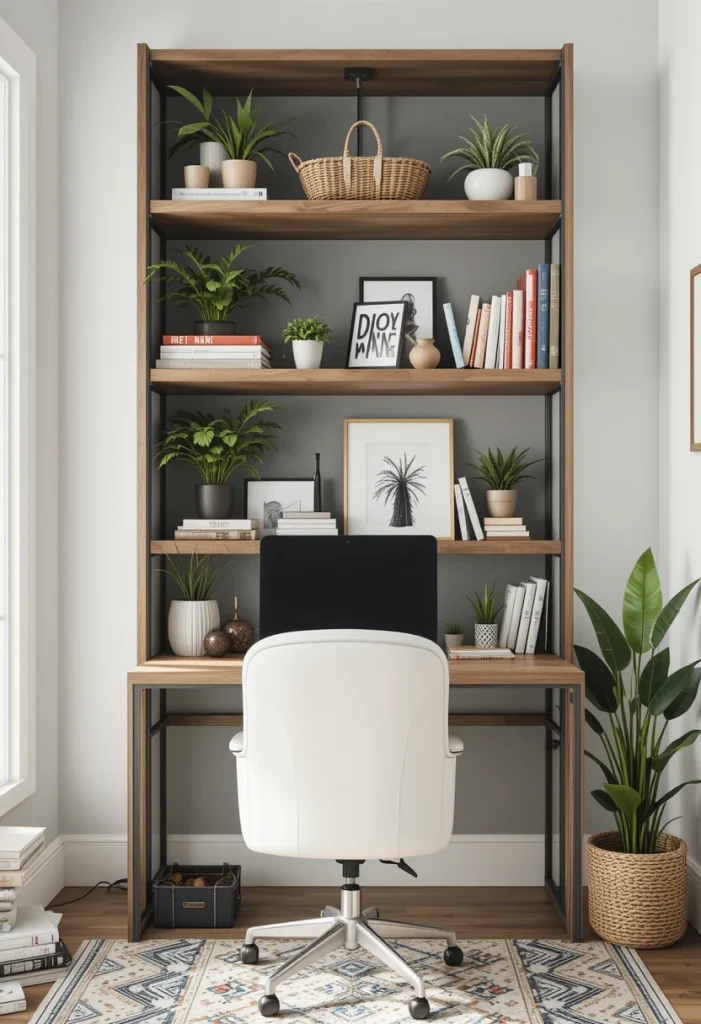 Budget-Friendly Office With Open Shelving