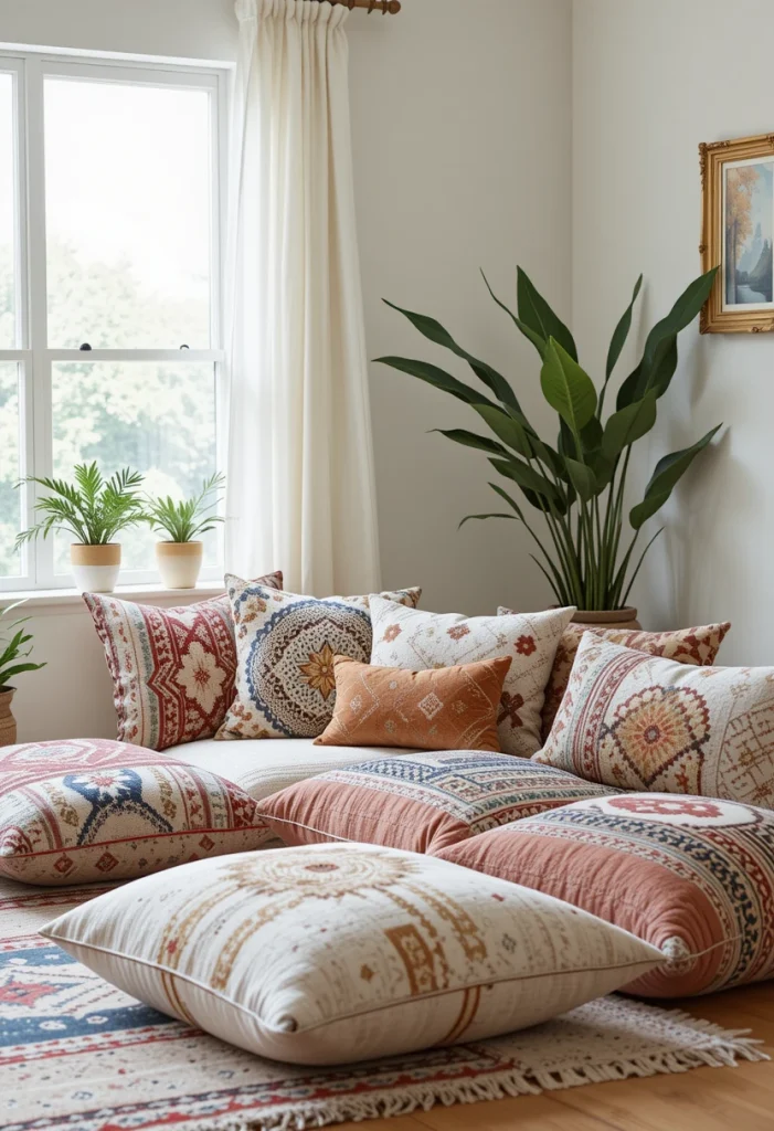Oversized Floor Pillows for Relaxed Seating