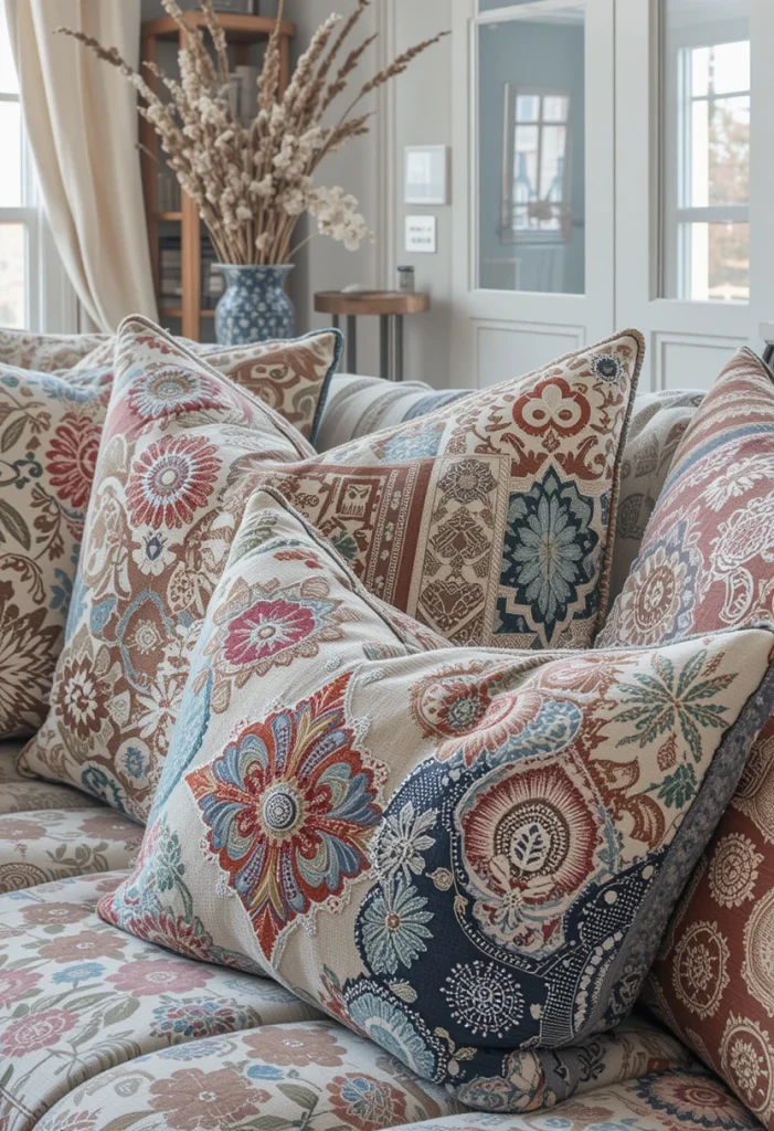 Mixed Pattern Pillow Styling