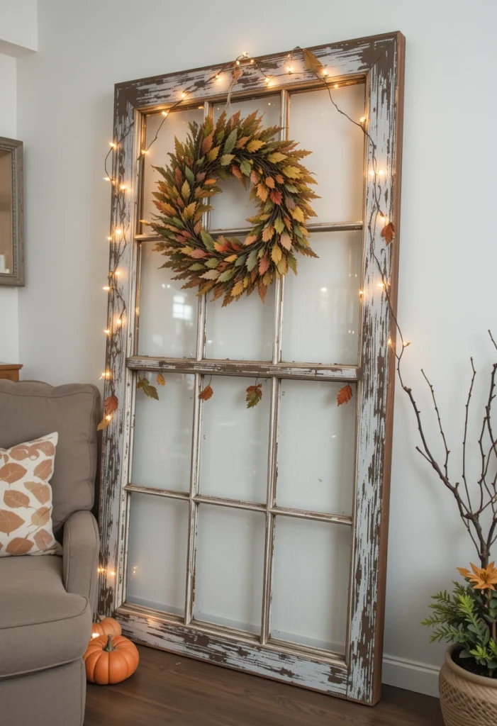 Repurposed Vintage Window Frame Decor