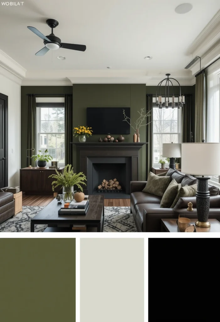 Olive Green and Black