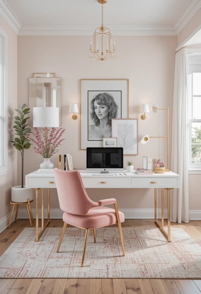 Feminine Modern Home Office