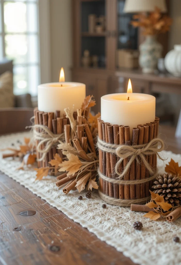 DIY Cinnamon Stick Candles