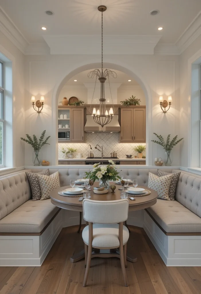 Cozy Open Kitchen With Built-In Seating