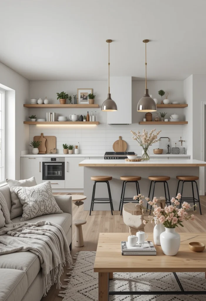 Scandinavian Inspired Open Living Space