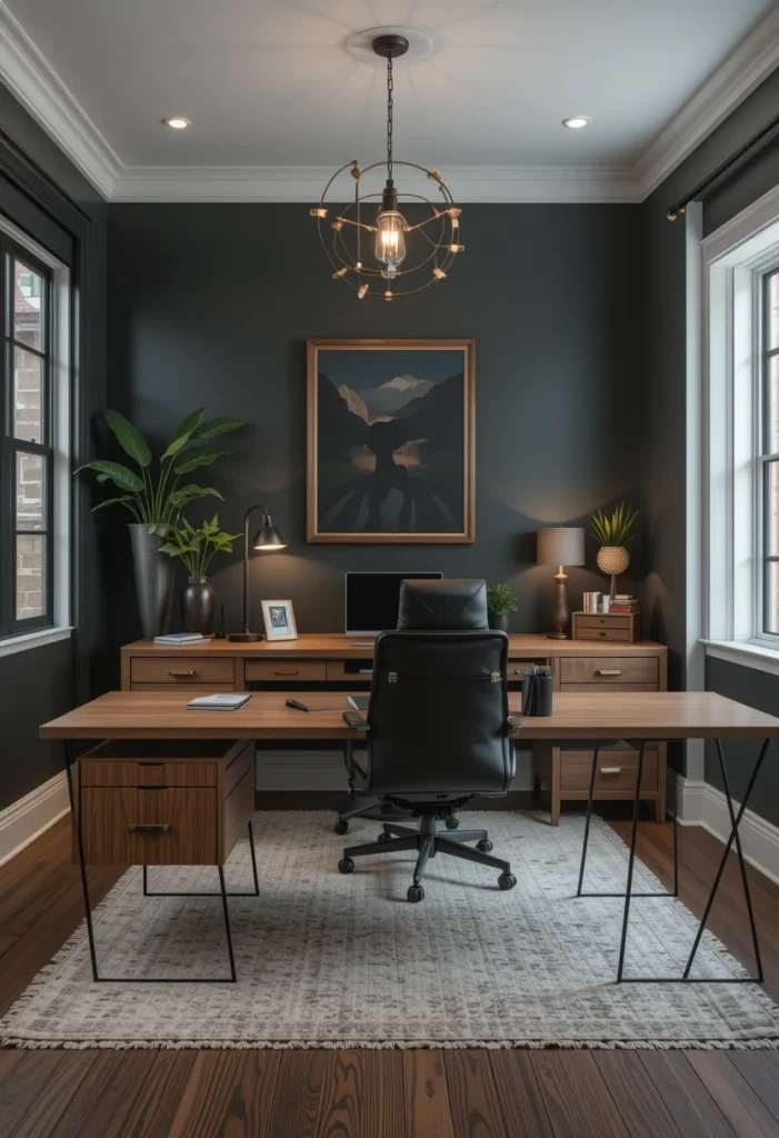 Dark Moody Office Setup