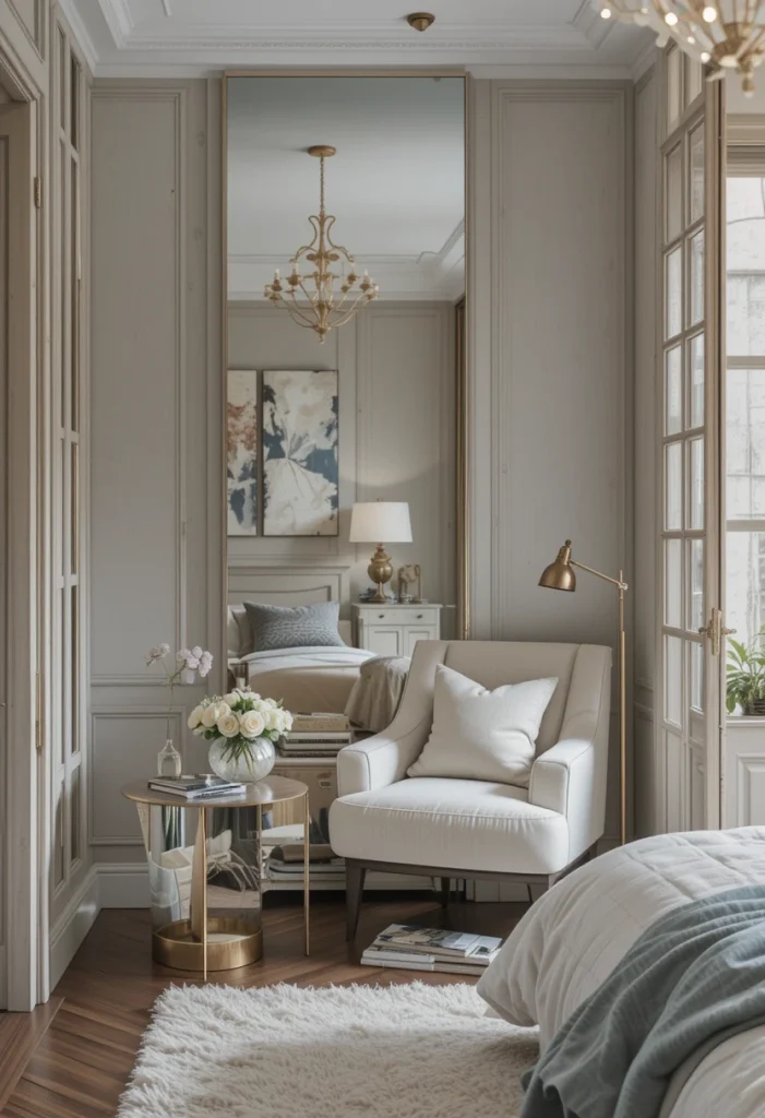 Mirror Behind a Bedroom Chair