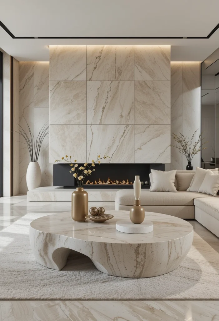 Add a Large Organic-Shaped Coffee Table