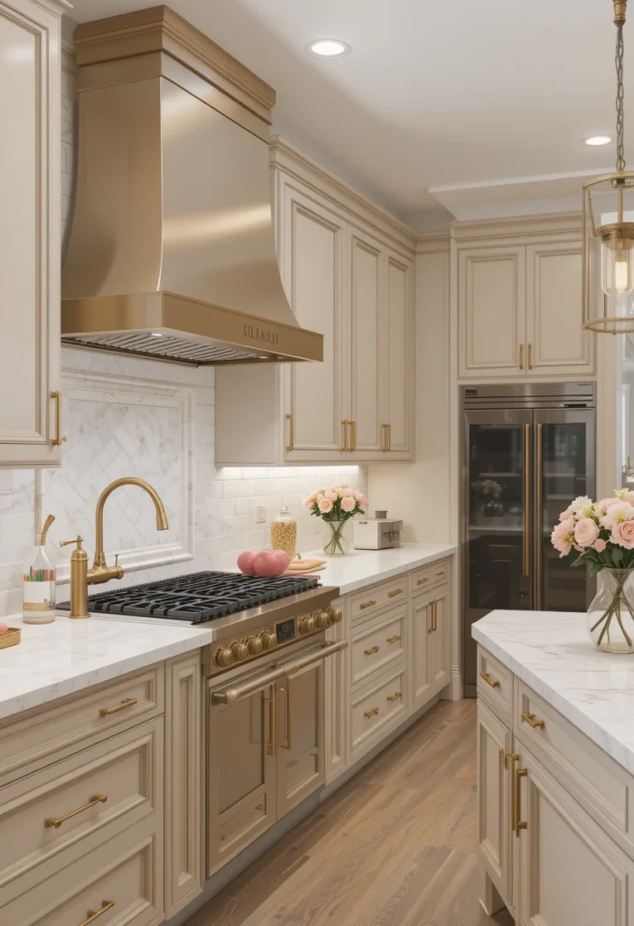 Champagne Gold Accent Kitchen