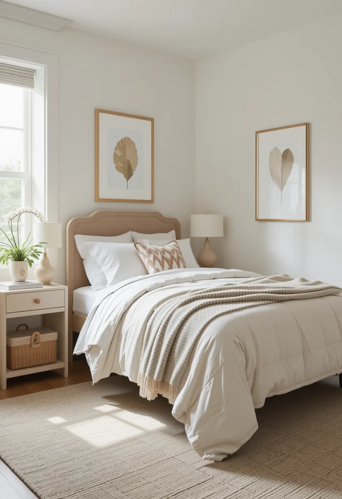 Layer a Soft Neutral Comforter for a Timeless Look