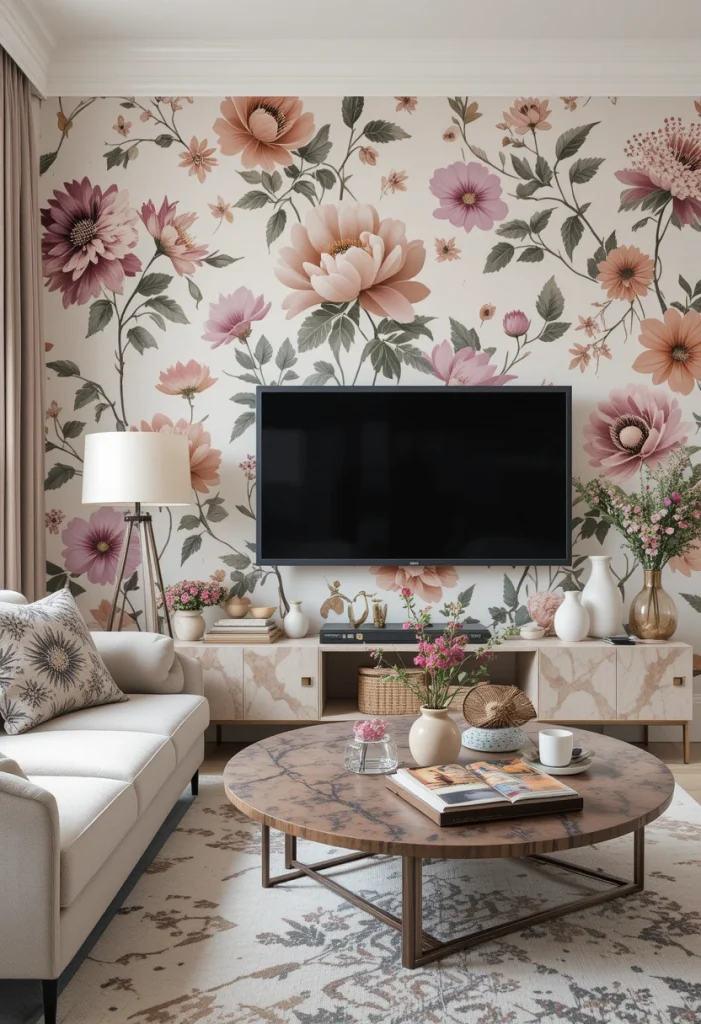 Floral Wallpaper Feature Walls