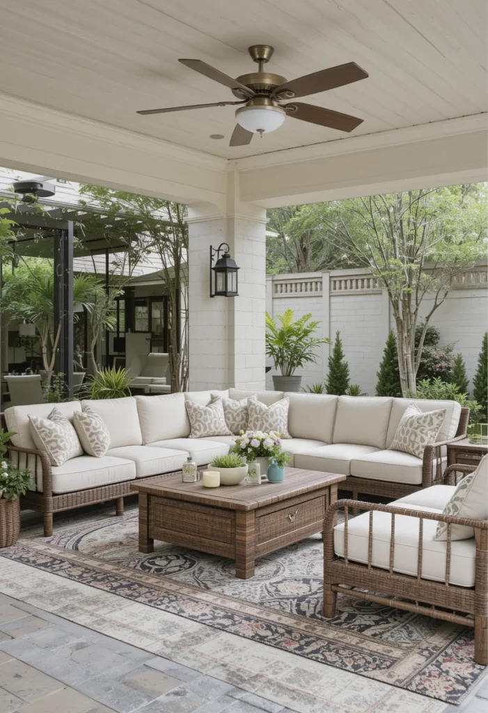 Outdoor Living Room With Sectional Seating