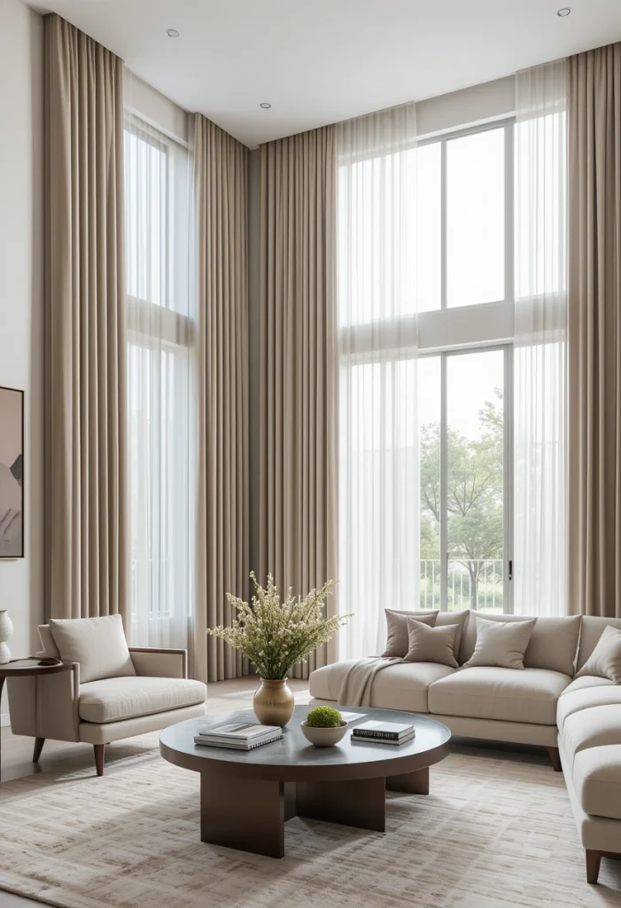 Incorporate Floor-to-Ceiling Curtains