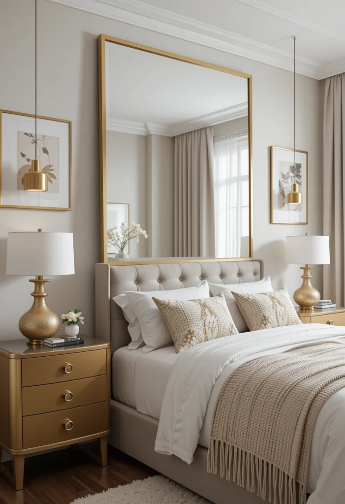 Gold Frame Contemporary Mirror