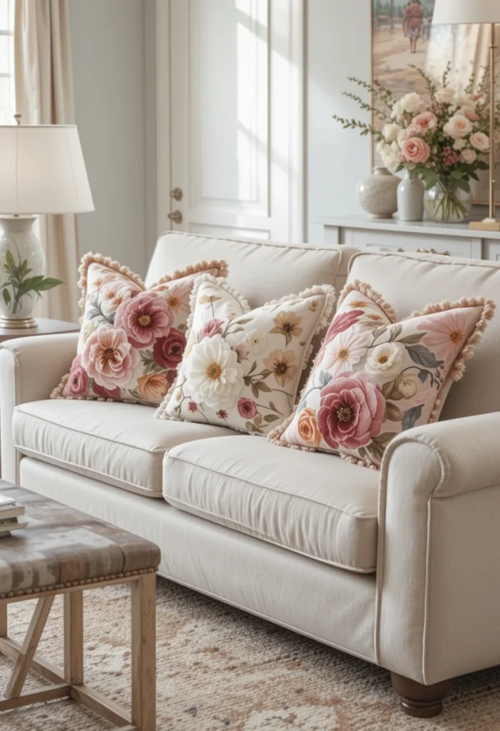 Floral Throw Pillows for Instant Color