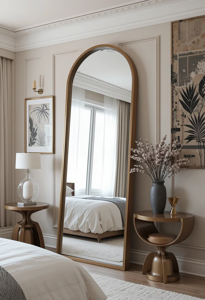 Statement Full Length Mirror as the Room's Centerpiece