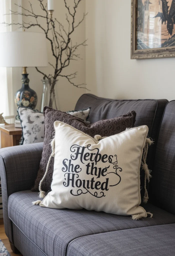 Add Cozy Halloween Throw Pillows