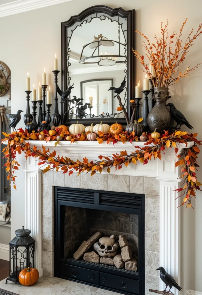 Decorate Your Mantel with Spooky Elegance