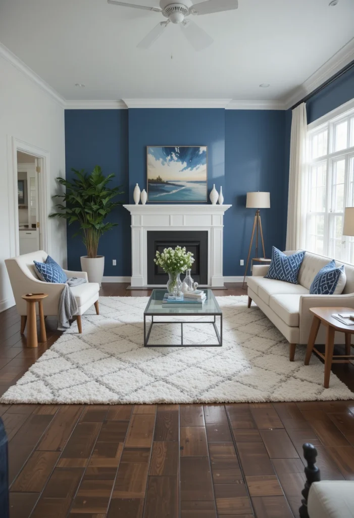 Use a Large Neutral Area Rug