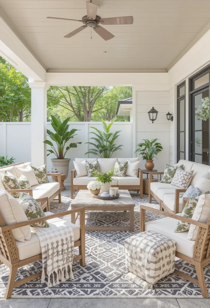 Add an Outdoor Rug for Instant Warmth