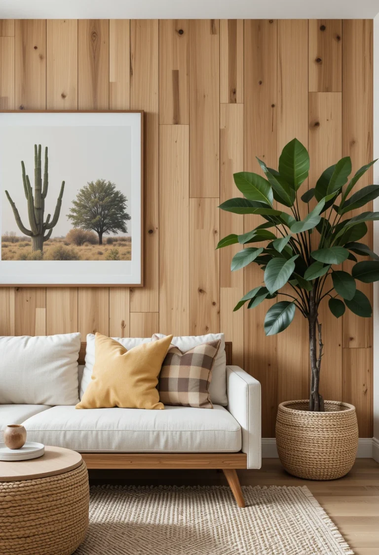 Midcentury Wall Wood Accent Modern Living Room Ideas: 13 Stylish Ways to Add Warmth and Character