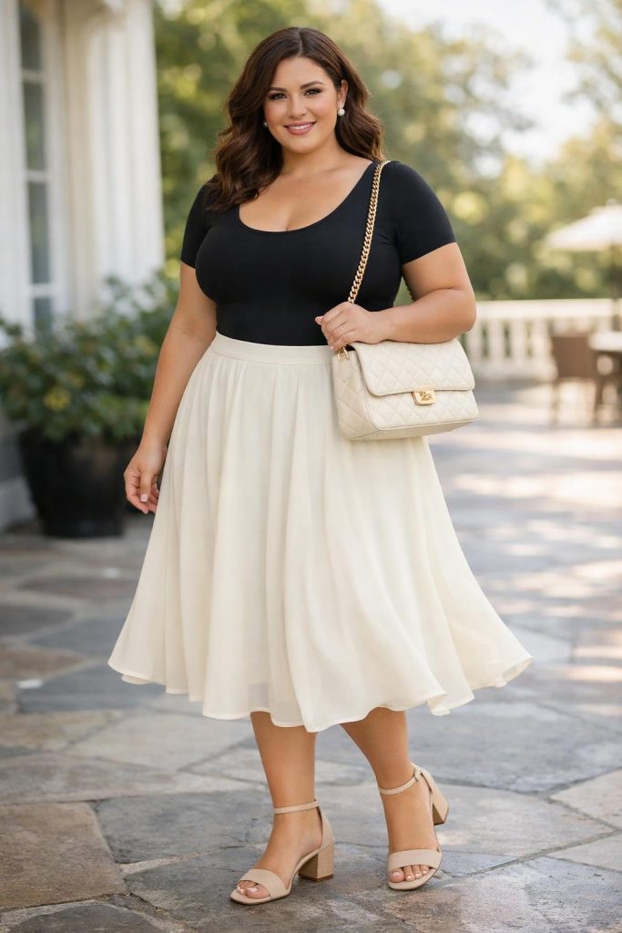 Midi Skirt with a Bodysuit
