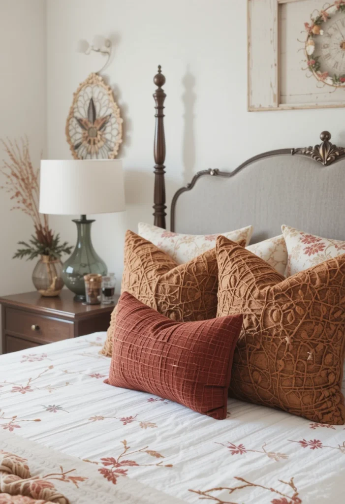 Add Warm-Toned Throw Pillows