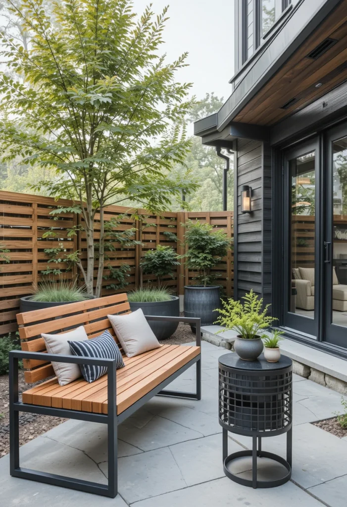 Mix Wood and Black Metal Accents