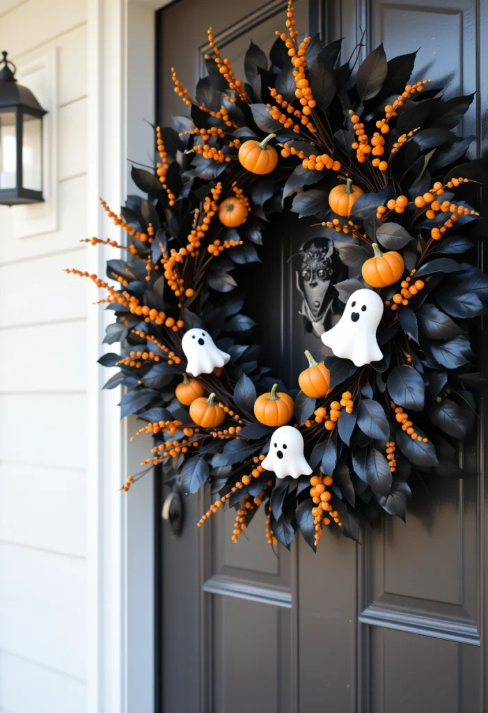 Hang an Oversized Halloween Wreath